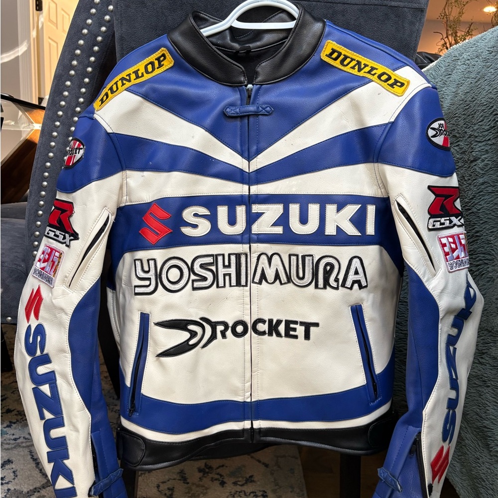 Suzuki Yoshimura motorcycle jacket blue and white